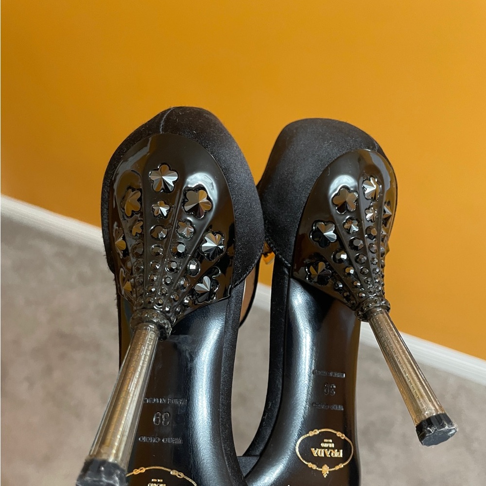 Prada Black Open-Toe Heels - Picture 9 of 14